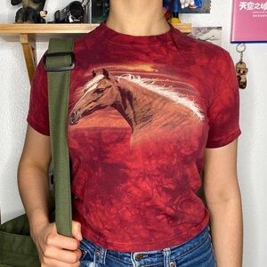 Vintage Y2k Wild Horse Tie-dye Tee